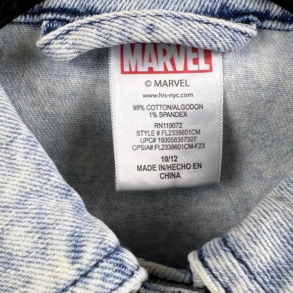 Disney Marvel Girls' Light Denim Wash Jacket, Sizes 10/12 - Picture 3 of 9